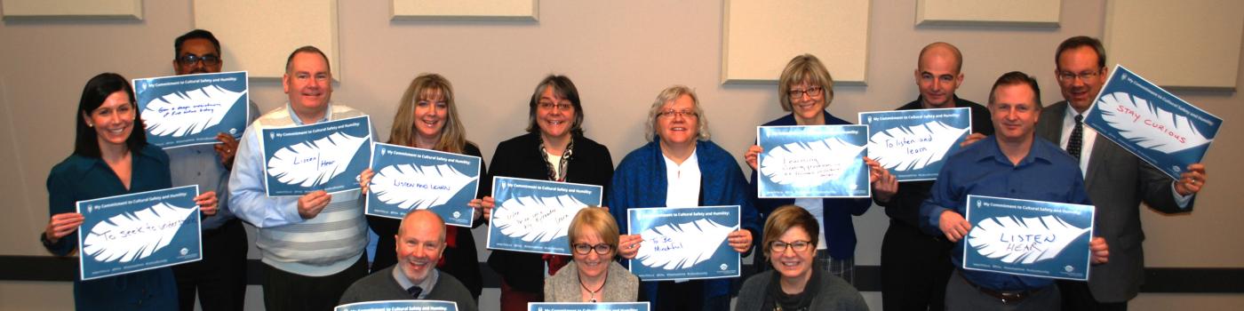 Northern Health Executive Committee members holding their pledges