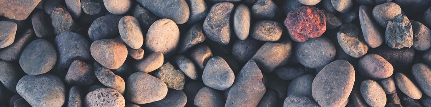 river rocks with blue and purple tones