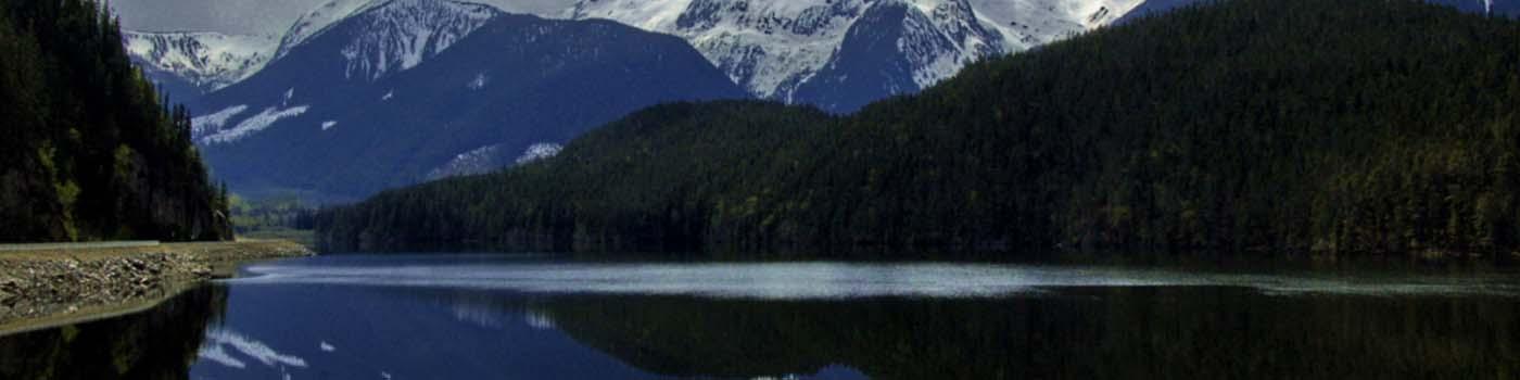 Mountains and lake in the north west of bc