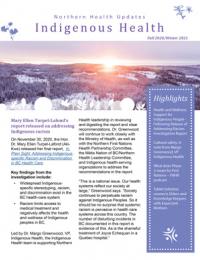 Front page of the fall 2020/winter 2021 newsletter 